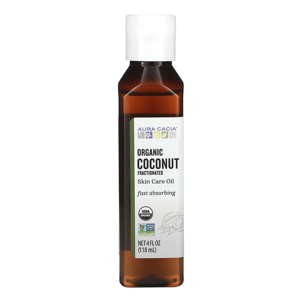 Aura Cacia Organic Coconut Fractionated Skin Care Oil, 4 Oz